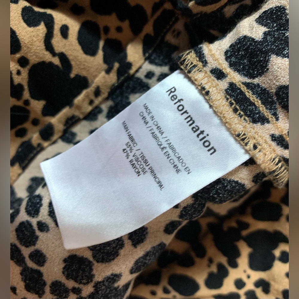 reformation • crimini dress in blitz spotted animal leopard print 4 - Picture 6 of 7